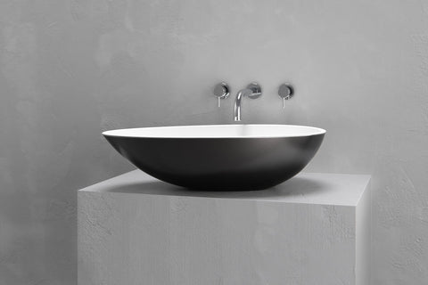 Egg-Shaped Concrete Vessel Sink
