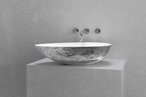 Egg-Shaped Concrete Vessel Sink