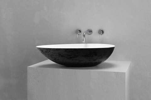 Egg-Shaped Concrete Vessel Sink
