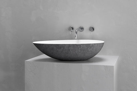 Egg-Shaped Concrete Vessel Sink