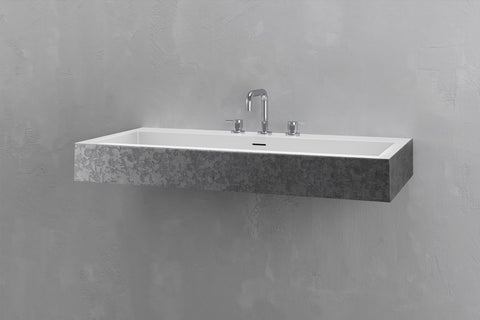 Wall-Mounted Rectangular Concrete Sink