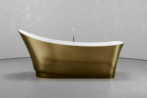 Boat-Shaped Freestanding Concrete Bathtub