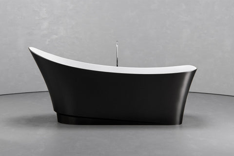 Boat-Shaped Freestanding Concrete Bathtub