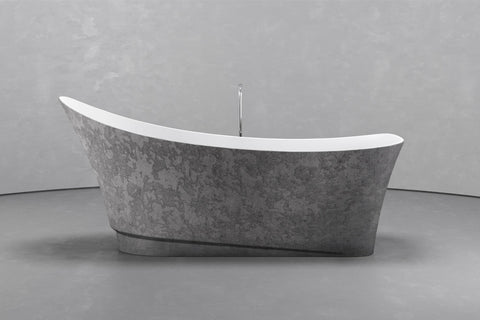 Boat-Shaped Freestanding Concrete Bathtub