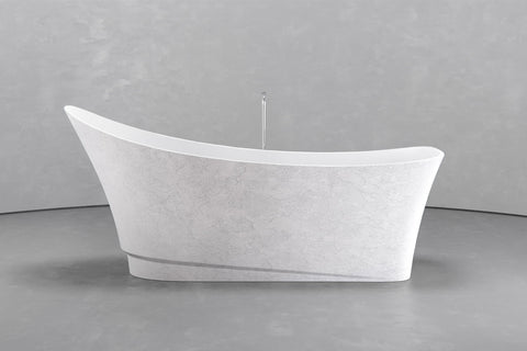 Boat-Shaped Freestanding Concrete Bathtub