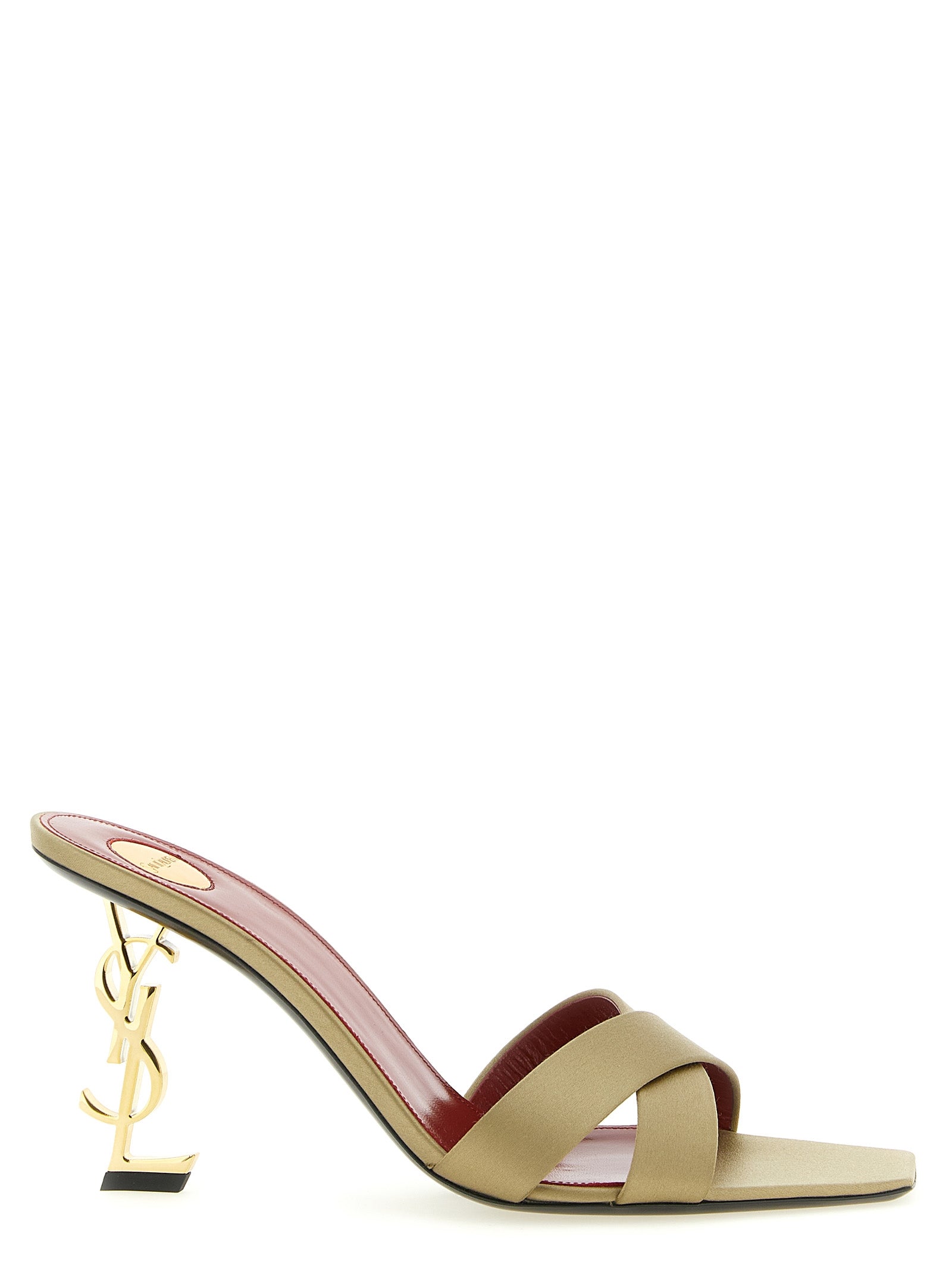Satin Crêpe Mules with Sculptural Heel