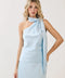 Scarf Neck Accent Open Back Satin Top