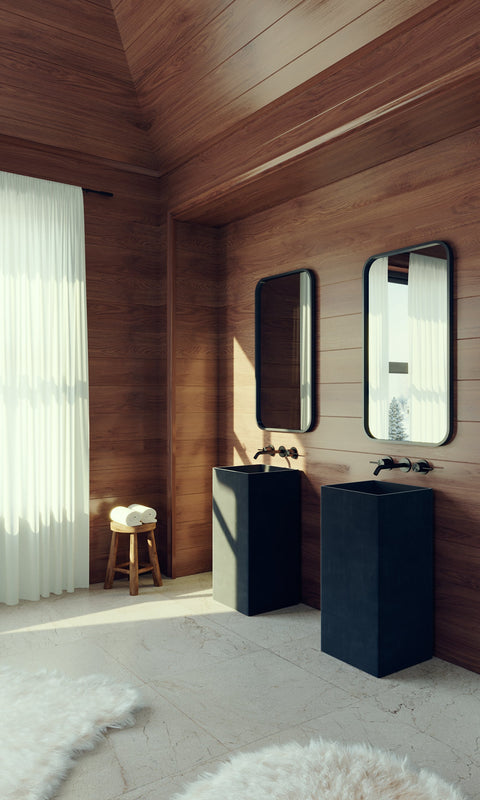 Square Concrete Pedestal Sink – Studio Collection