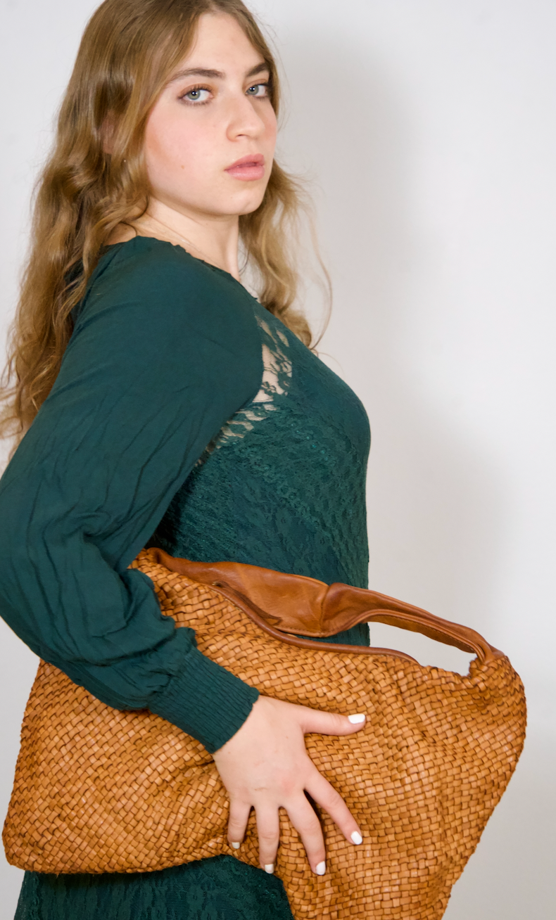 Intrecciato (Braided) Shoulder Cognac