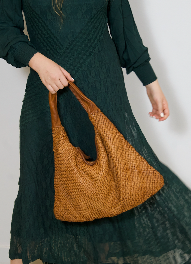 Intrecciato (Braided) Shoulder Cognac