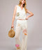 Seashell Embroidered Sweater Crop Top