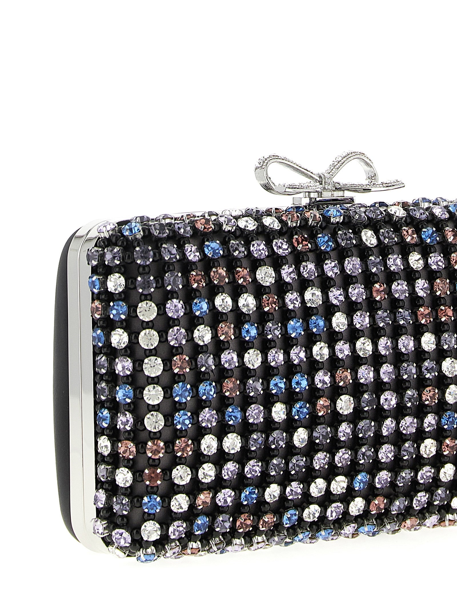 Self-Portrait Multi Crystal Chainmail Clutch