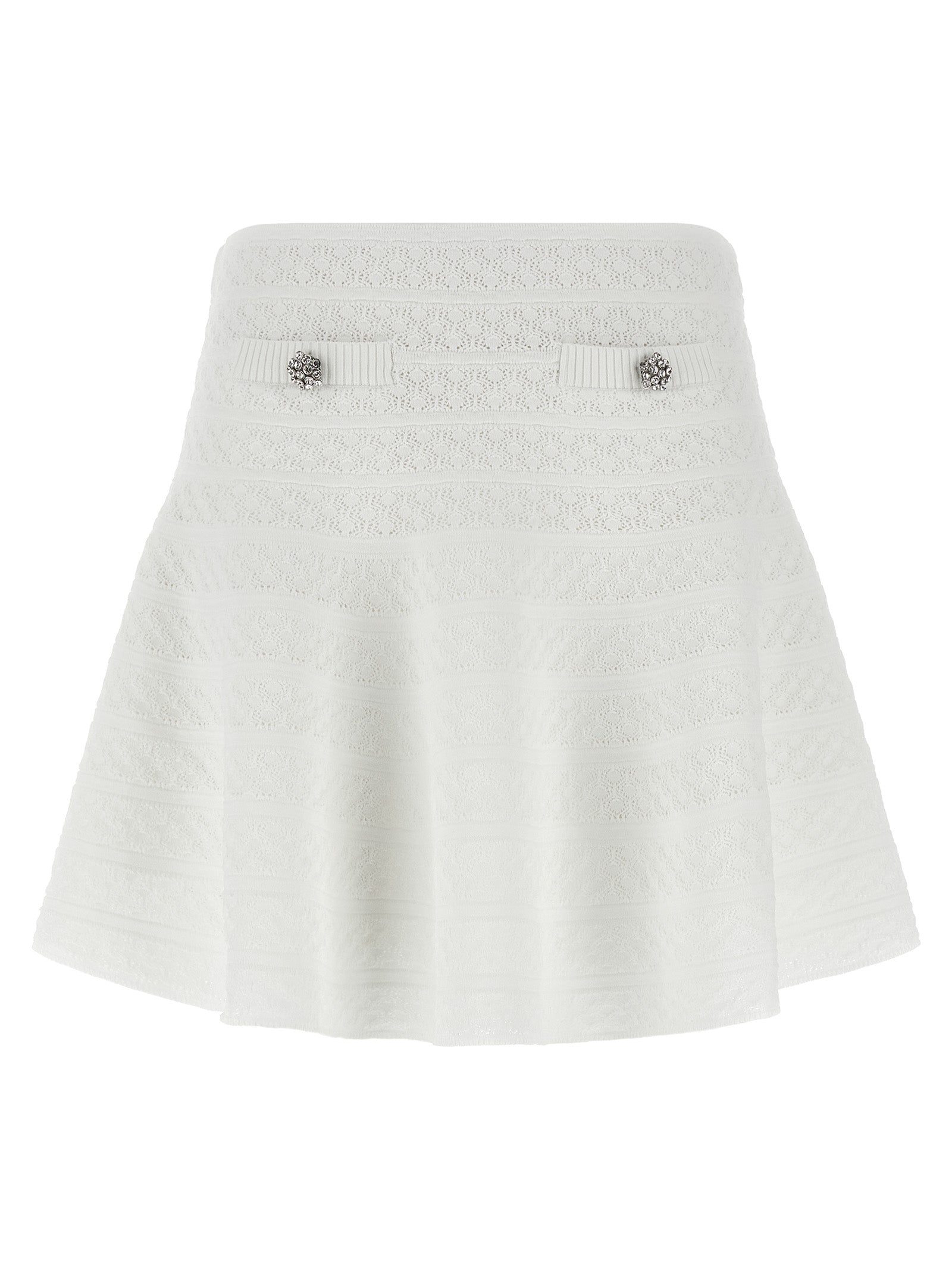 Self-Portrait Self Portrait Pointelle Knit Mini Skirt