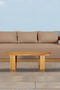 Eclipse Outdoor solid Teak Wood Sofa Set - light brown fabric