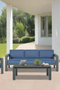 Sardinia Aluminum Frame Outdoor Sofa Set - Blue Cushions