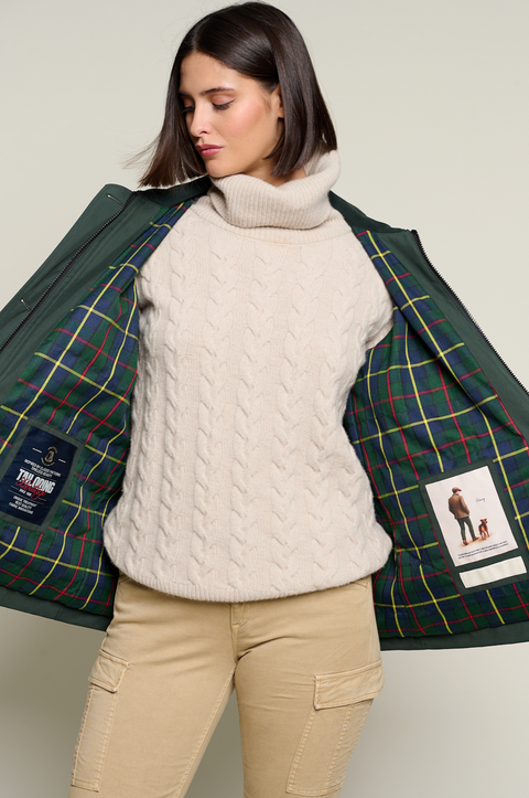 Short Women’S Parka With Corduroy Collar