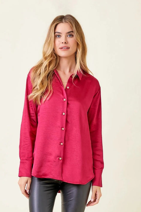 Silky Shirt - Fuchsia