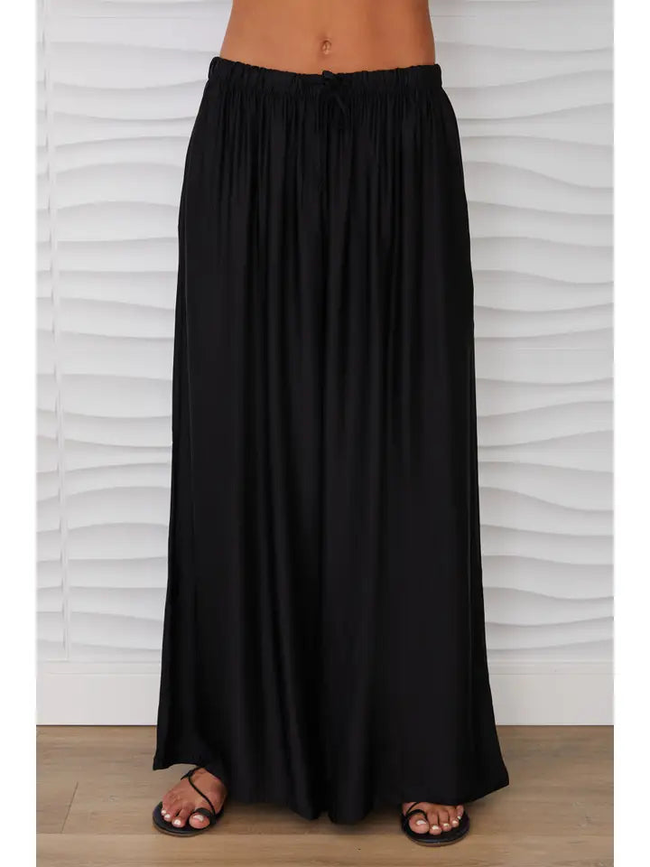 Silky Wide Leg Pants BLACK