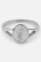 Silver Wildflower Signet Ring