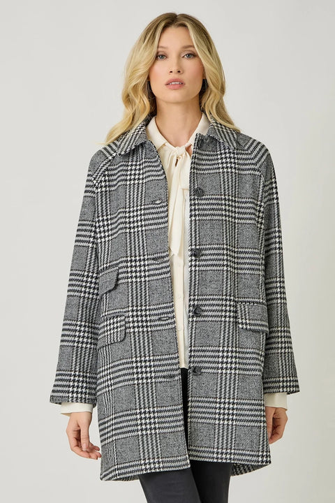 Single Breasted Midi Coat - Black