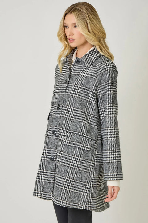 Single Breasted Midi Coat - Black
