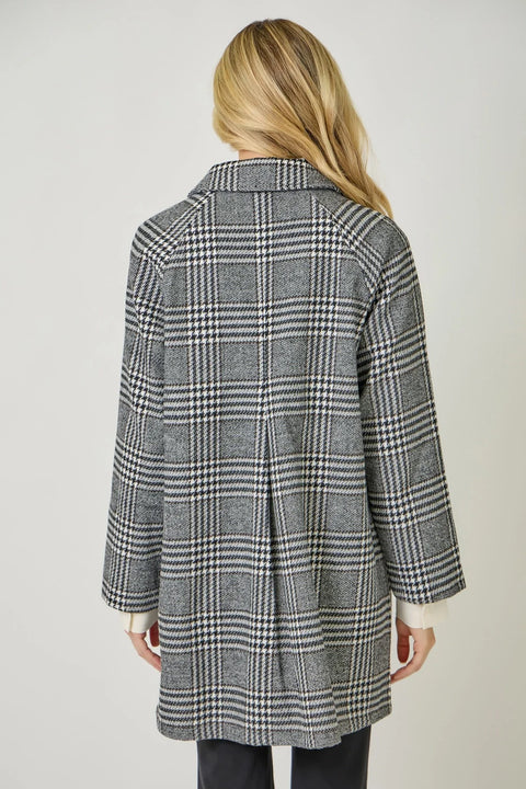 Single Breasted Midi Coat - Black