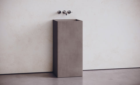 Square Concrete Pedestal Sink – Studio Collection