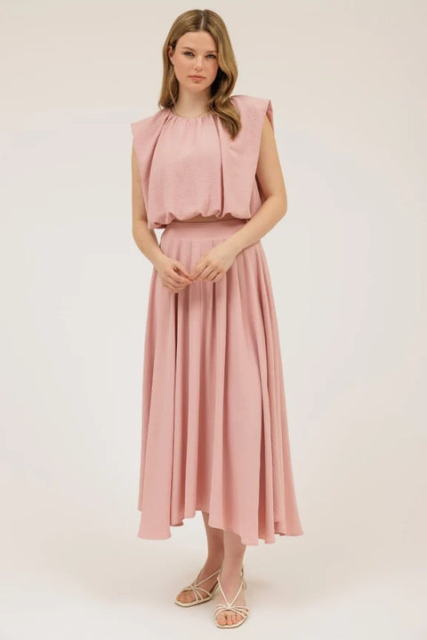 Sleeveless Balloon Crop Top - LIGHT PINK
