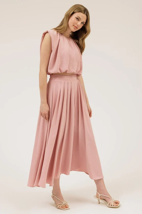 Sleeveless Balloon Crop Top - LIGHT PINK