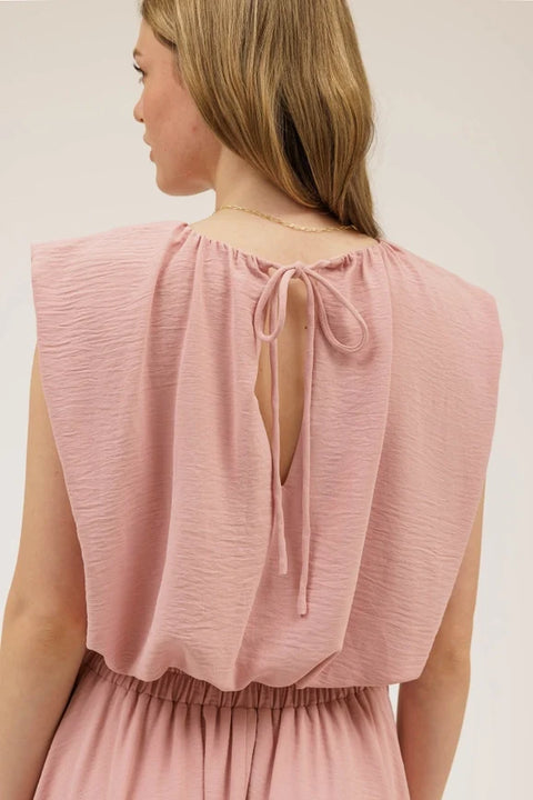 Sleeveless Balloon Crop Top - LIGHT PINK