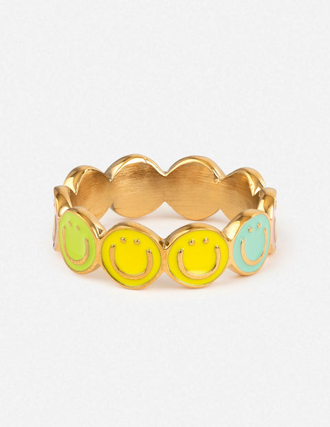 Smiley Enamel Ring