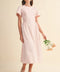 Smocked Midi Dress with Side Detail in Pale Pink