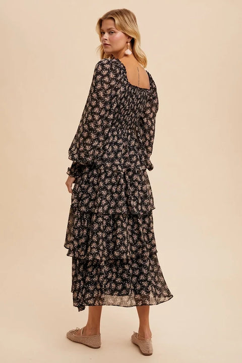 Smocked Tiered Floral Maxi Dress for Women