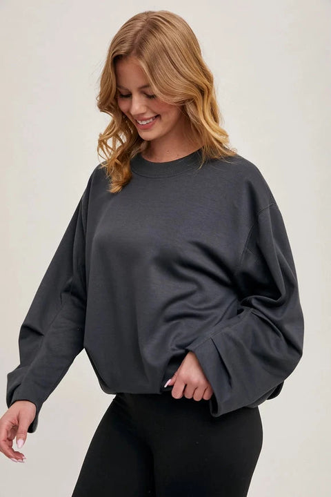 Softstreme Voluminous-Sleeve Pullover - ASH