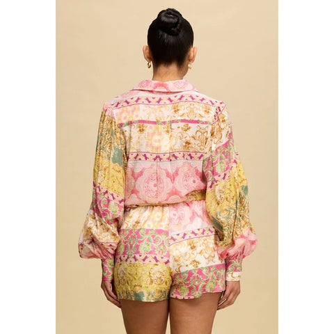 Spring Paisley Short Set PINK MULTI