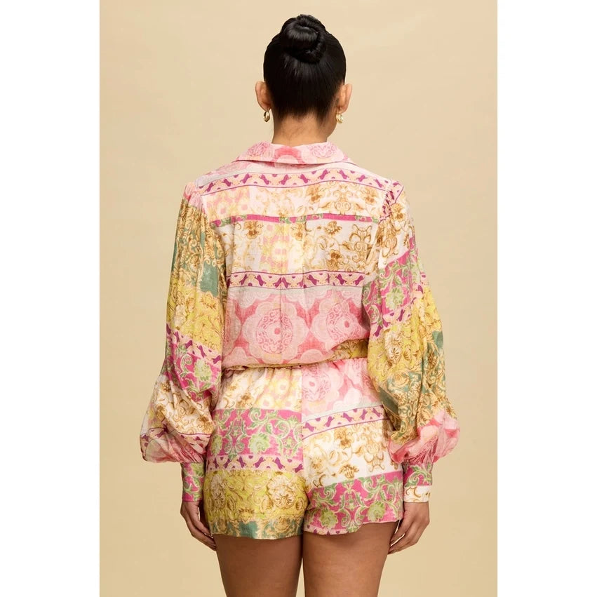Spring Paisley Short Set PINK MULTI