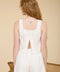 Square Neck Sleeveless Back Button Linen Top