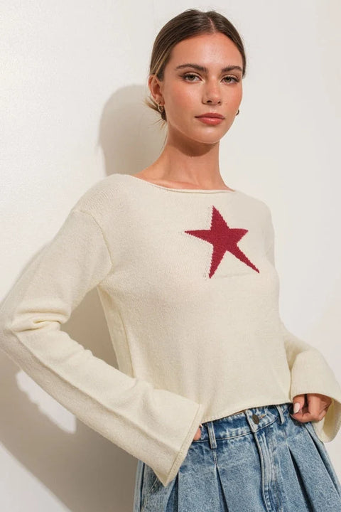 Star Knit Top IVORY