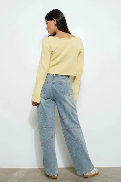 Star Knit Top LT Yellow