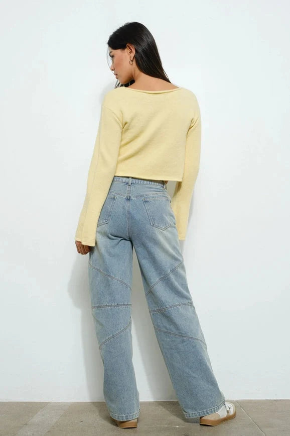 Star Knit Top LT Yellow