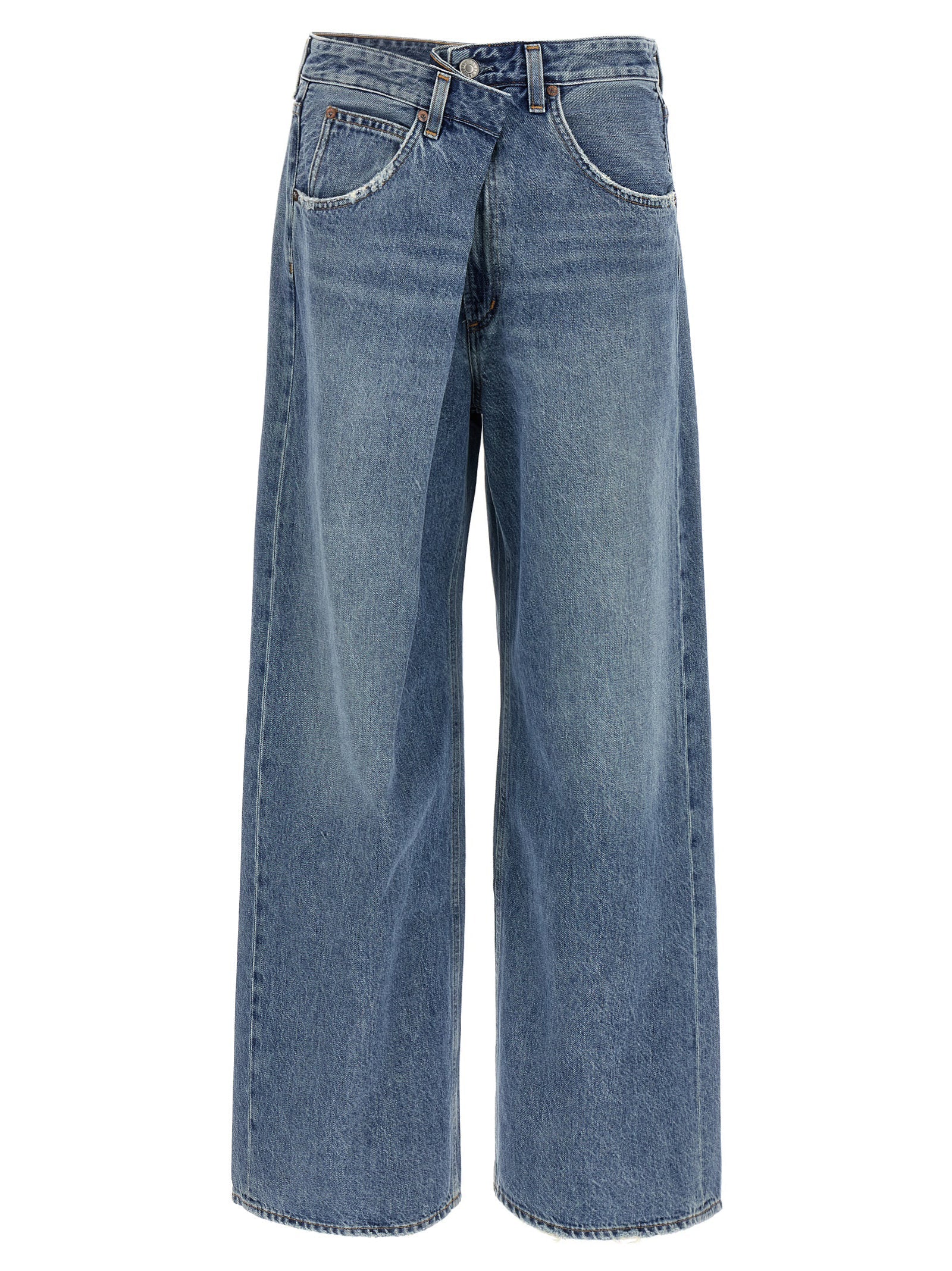 Stonewashed Regenerated Cotton Wide-Leg Jeans for Everyday Comfort