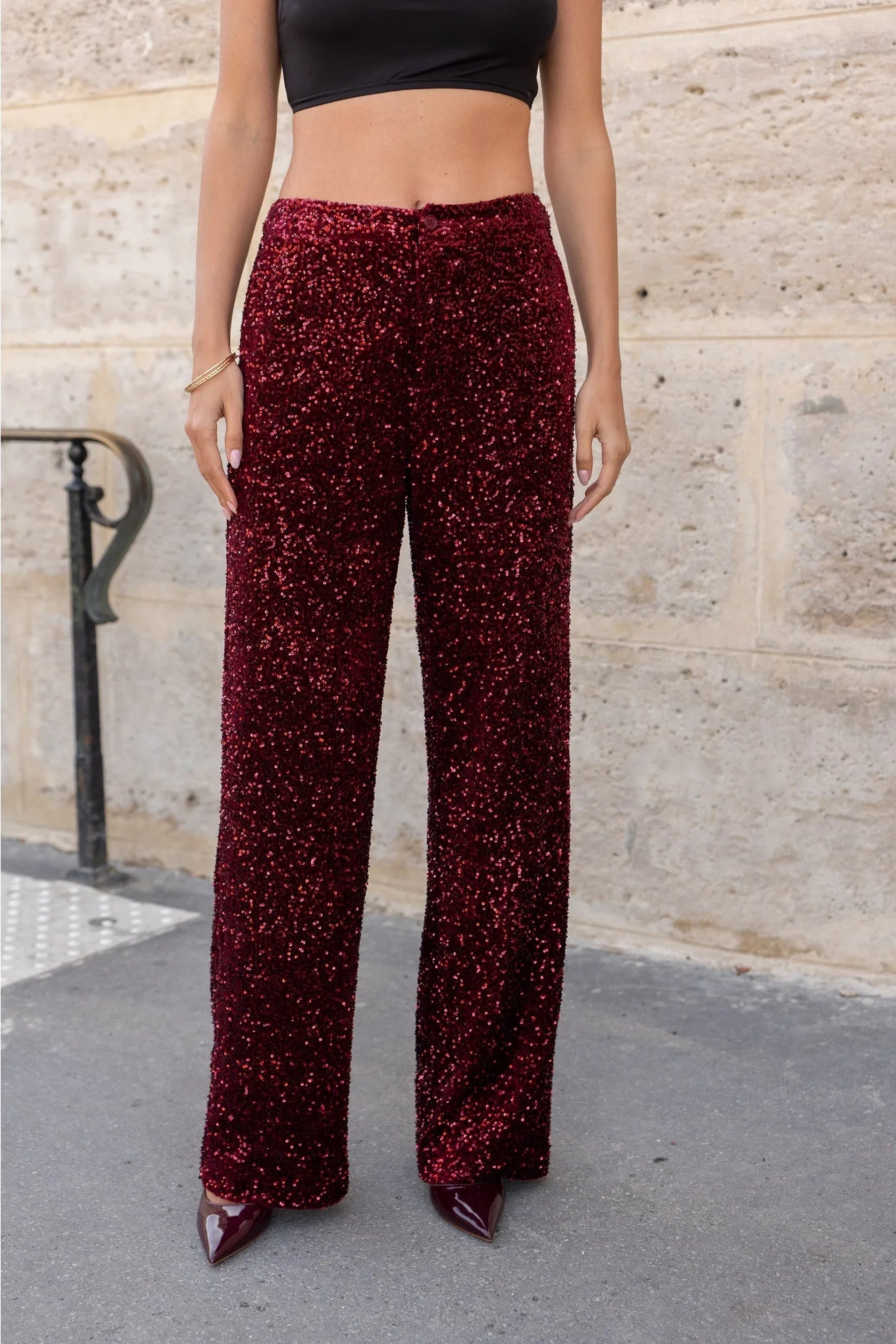 Straight Sequin Pants
