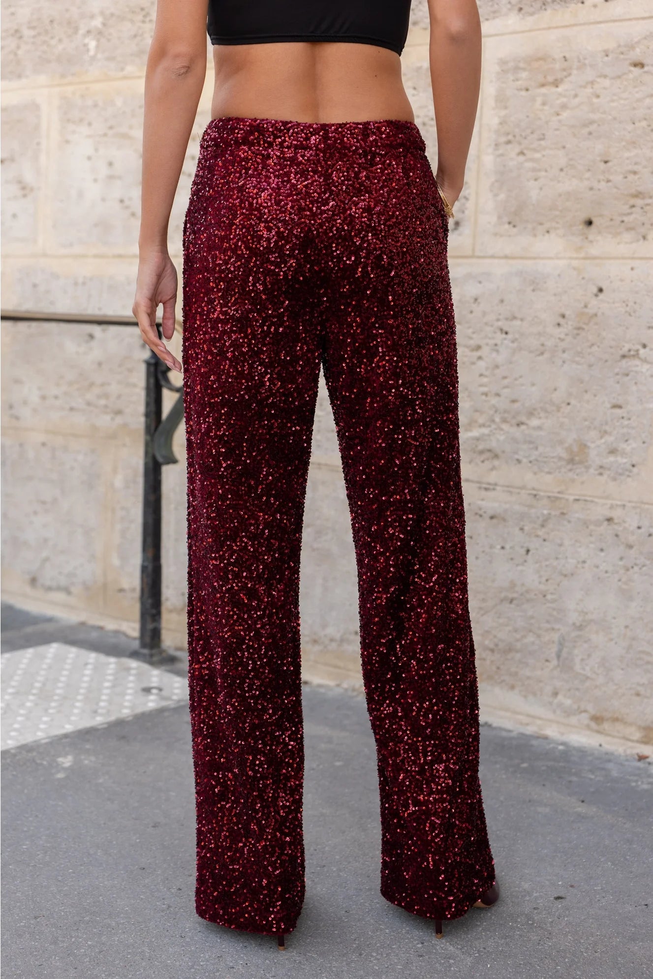 Straight Sequin Pants