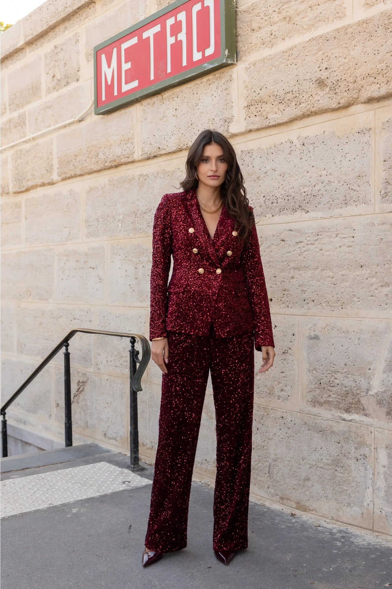 Straight Sequin Pants