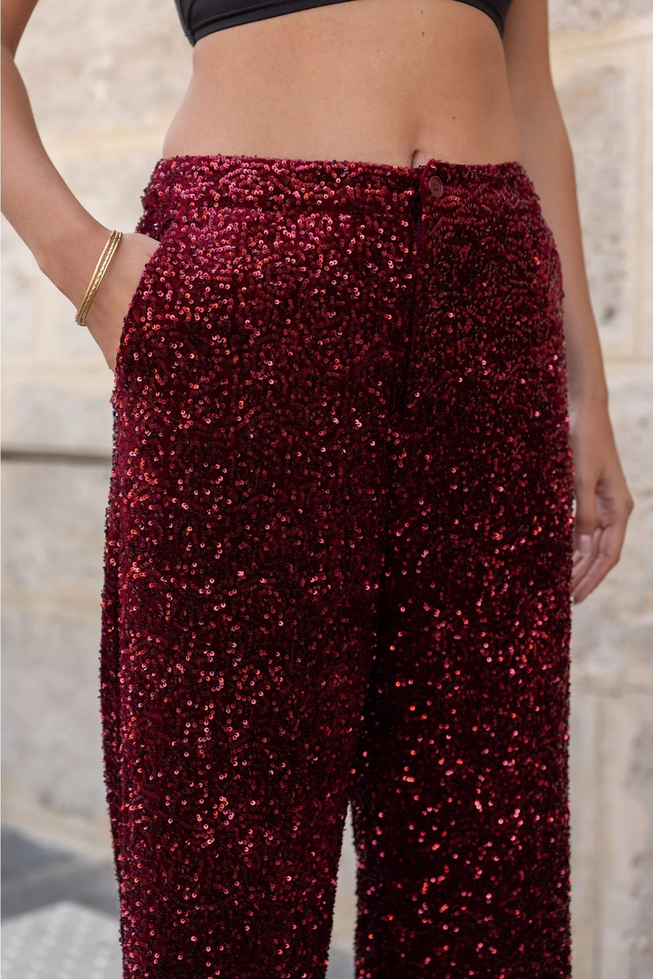 Straight Sequin Pants
