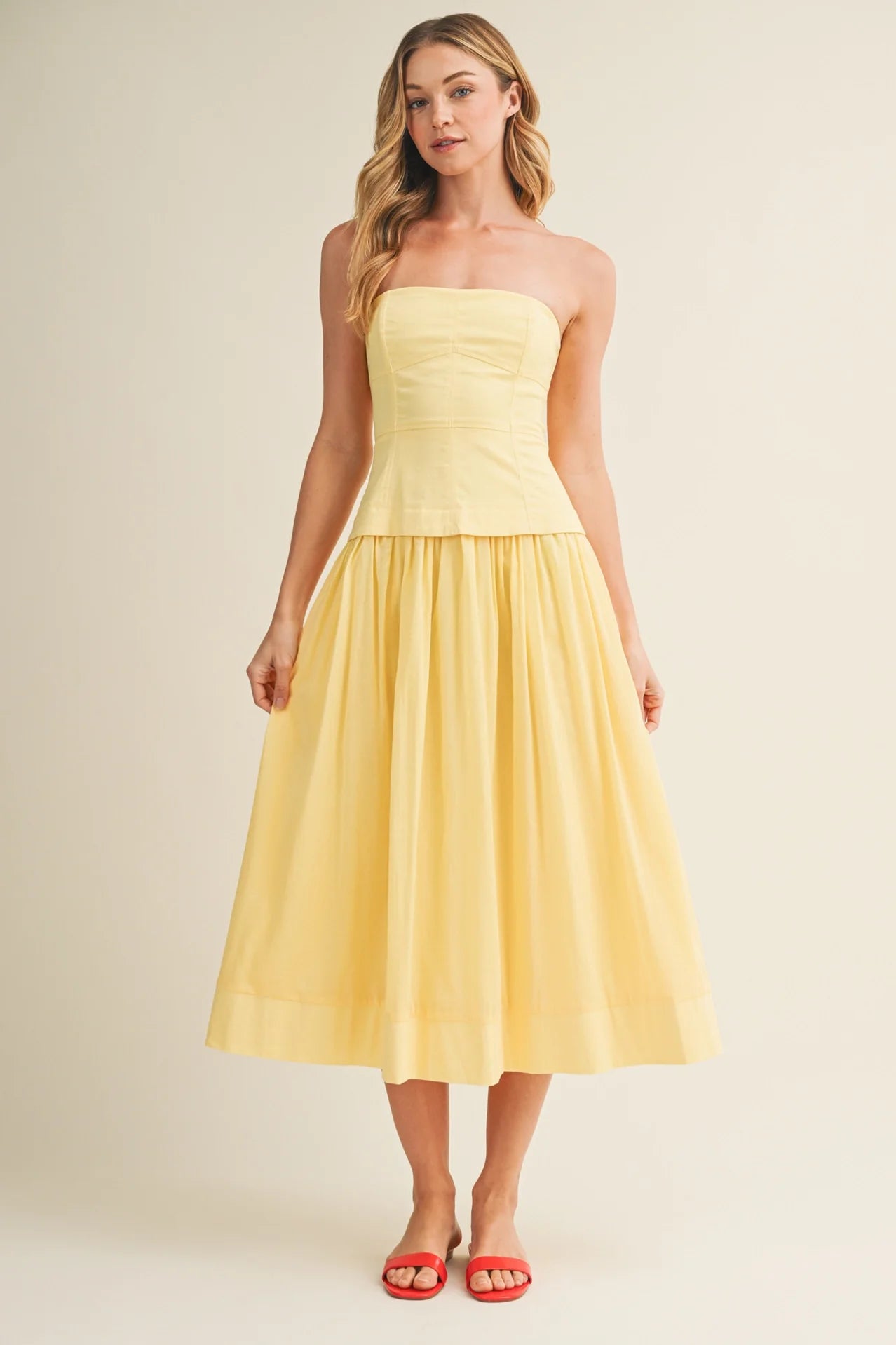 Strapless Corset Bodice Full Skirt Dress