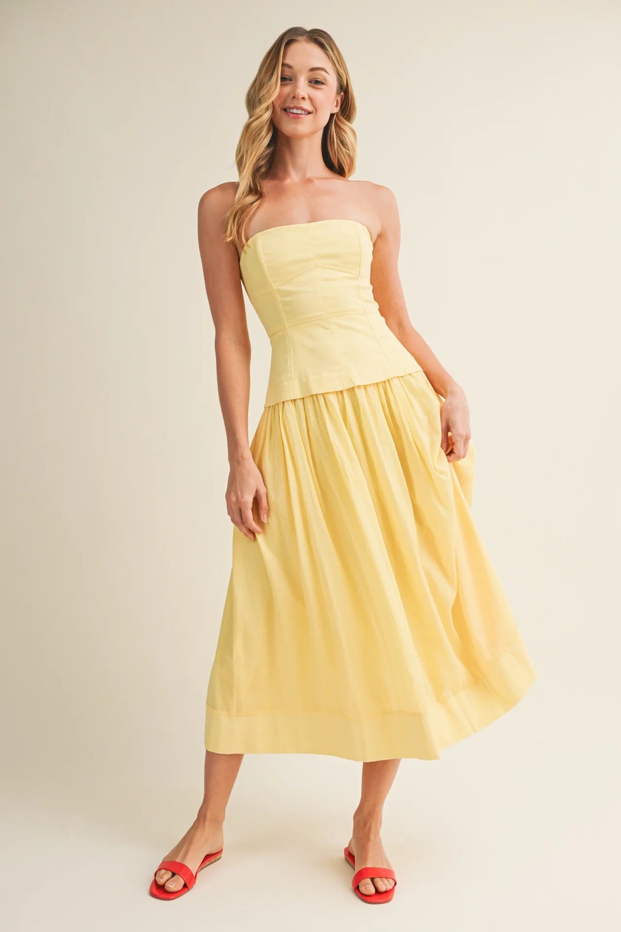 Strapless Corset Bodice Full Skirt Dress