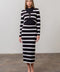 Stripe Long Sleeve Crop Cardigan & Midi Skirt Set