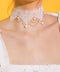 CHOOSE HAPPINESS LACE PEARL CHOKER NECKLACE