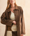 Suede Button Front Jacket